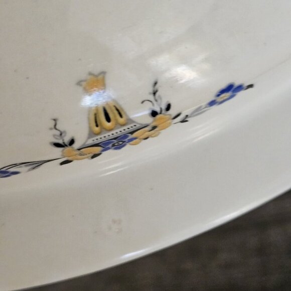 WH Grindley & Co England Serving Dish Chelsey Ivory Blue White Yellow Floral VTG - Picture 15 of 16
